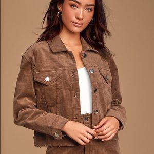 Lulus Happy-Go-Lucky Brown Corduroy Jacket